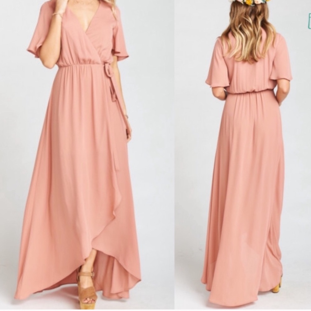 Show Me Your Mumu Sofia Wrap Dress in Rustic Mauve
